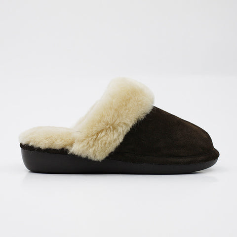 Wedge Wool Scuff - Chocolate