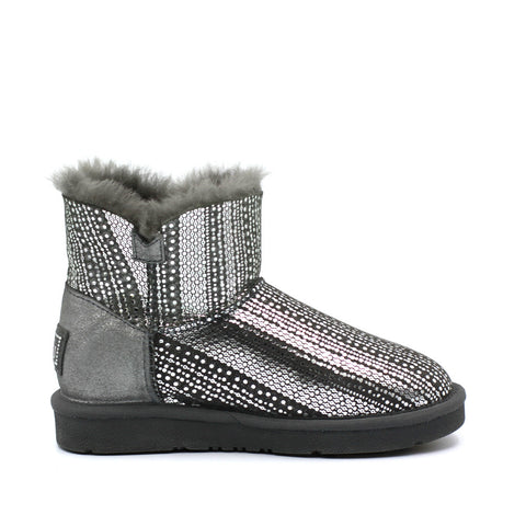 Crystal Dot Short Ugg Boot - Grey