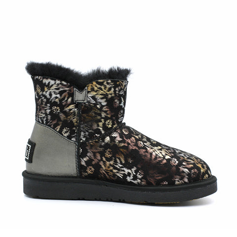 Farida Crystal Short Ugg Boot - Black