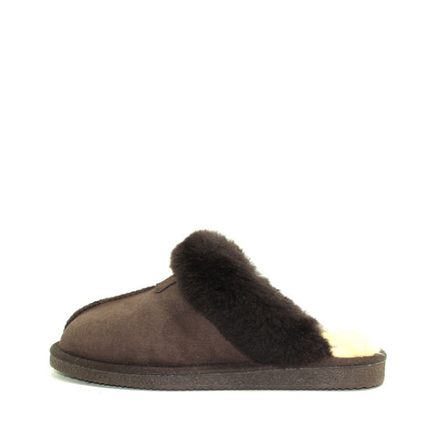 Sheepskin Wool Scuff - Chocolate