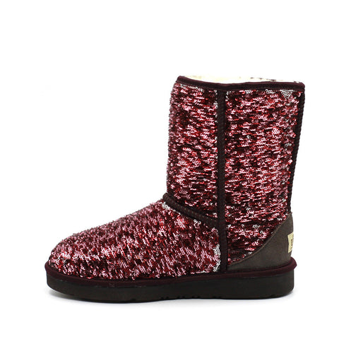 Sparkle Medium Ugg Boot - Wine Red