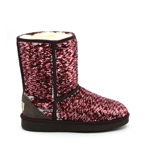 Sparkle Medium Ugg Boot - Wine Red